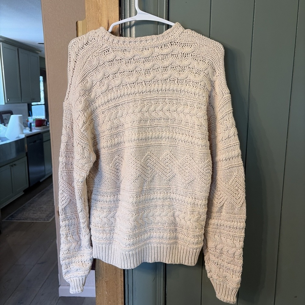 Cozy Cable Knit Cabincore Cotton Blend Women's Sweater Size Small - Picture 4 of 6